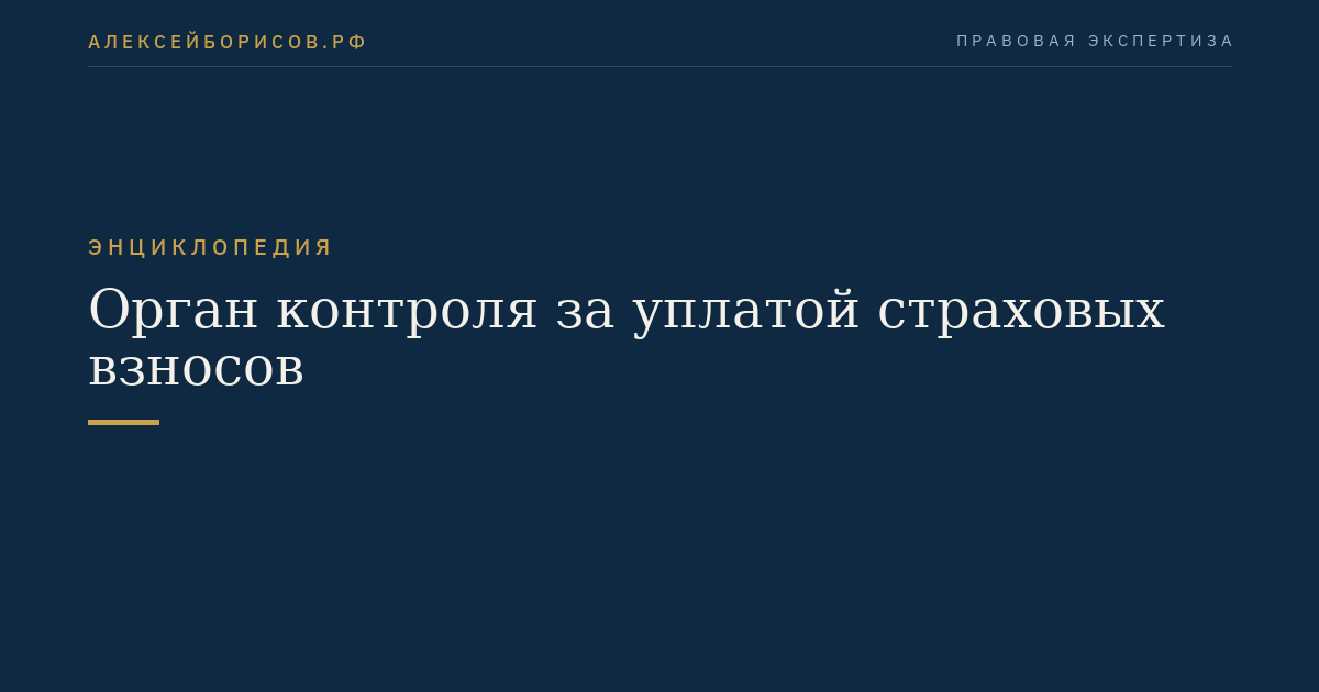 Орган контроля за уплатой страховых взносов