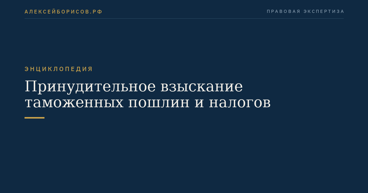 Принудительное взыскание таможенных пошлин и налогов