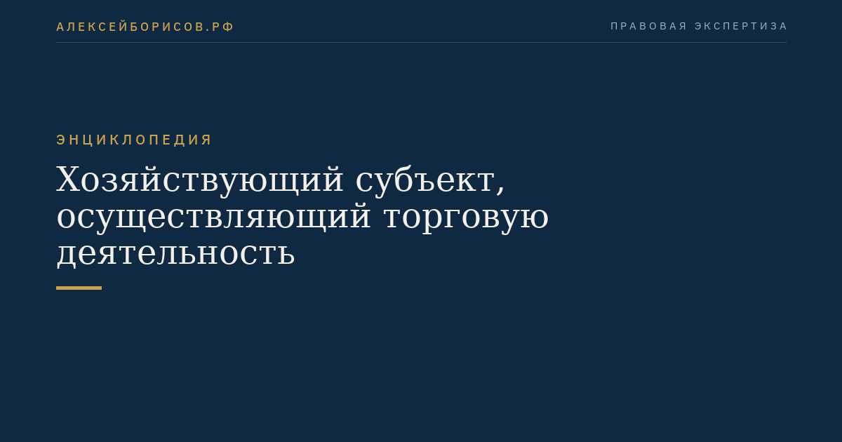 Хозяйствующий субъект, осуществляющий торговую деятельность
