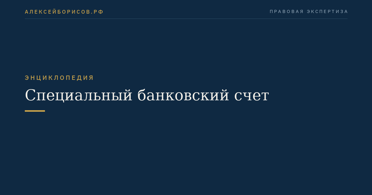 Специальный банковский счет