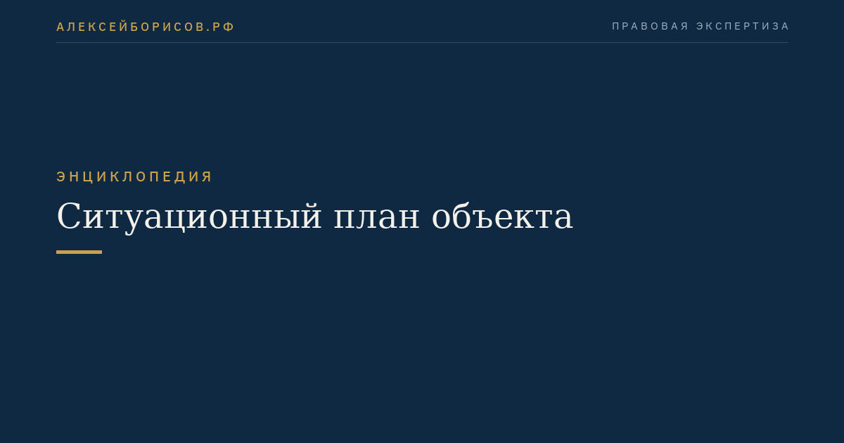 Ситуационный план объекта