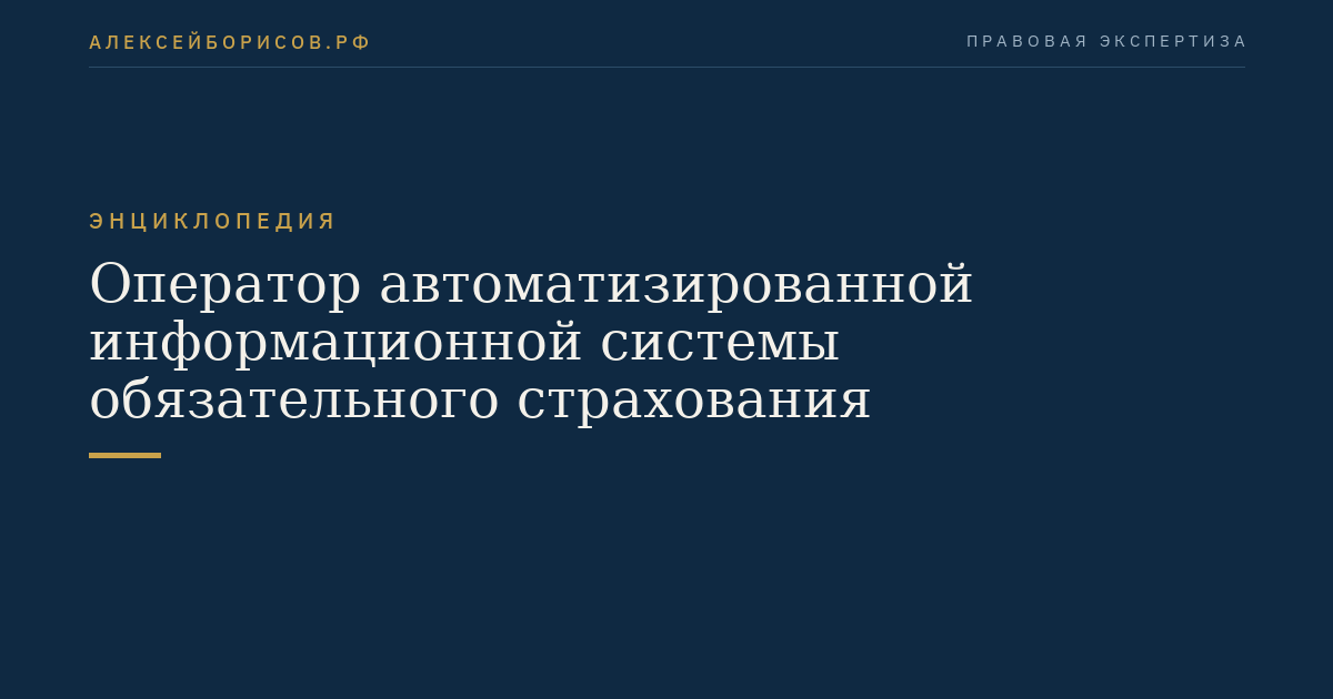 Оператор автоматизированной информационной системы обязательного страхования