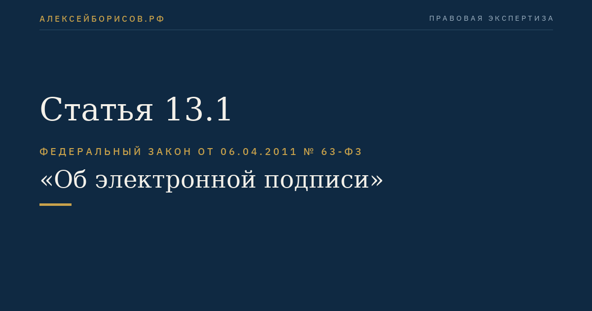 Статья 13.1