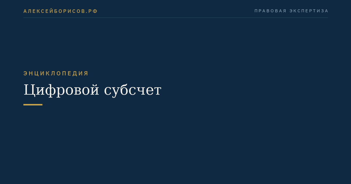 Цифровой субсчет