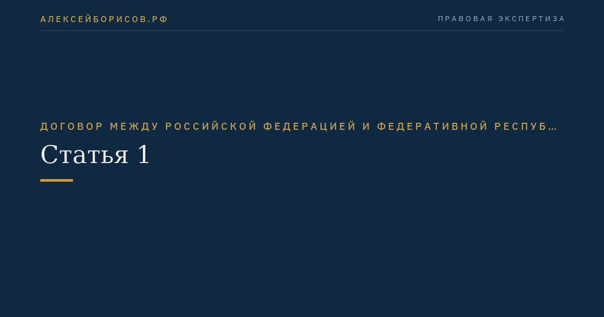 Статья 1