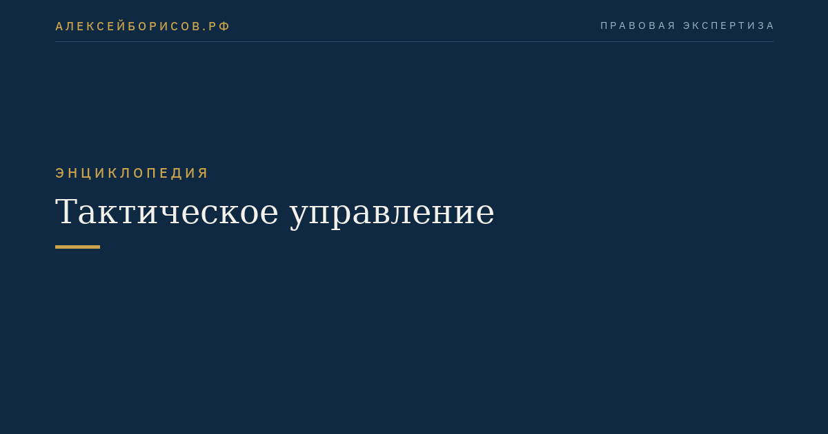 Тактическое управление