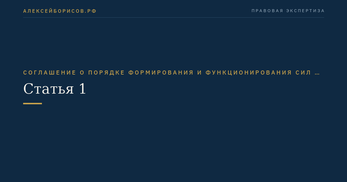 Статья 1