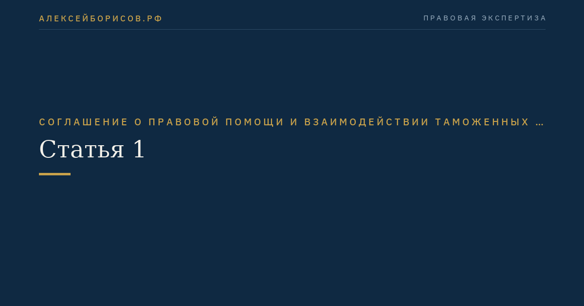 Статья 1