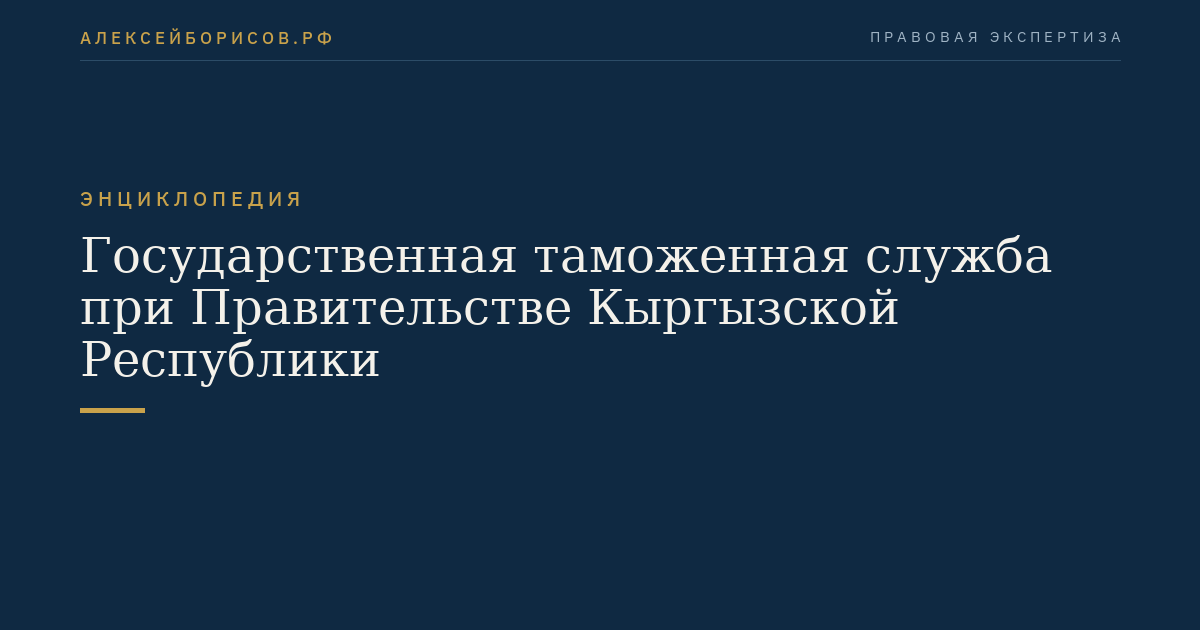 Государственная таможенная служба при Правительстве Кыргызской Республики