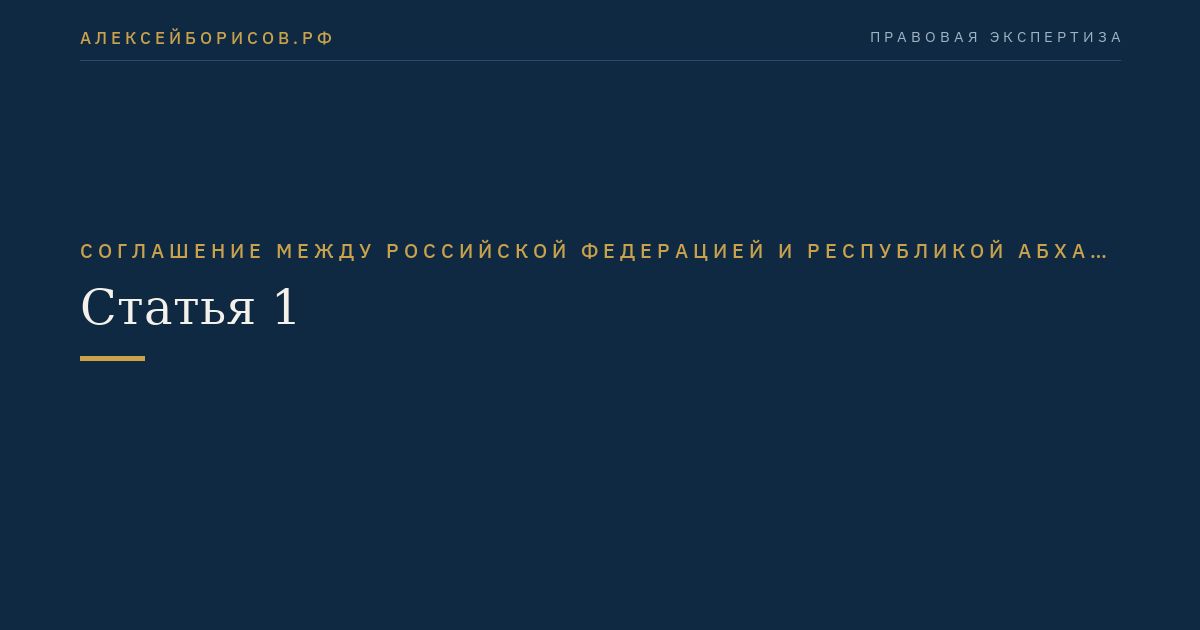 Статья 1